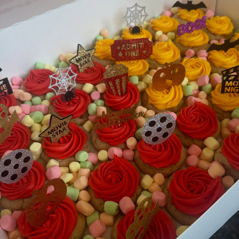 Halloween cookie flat lay